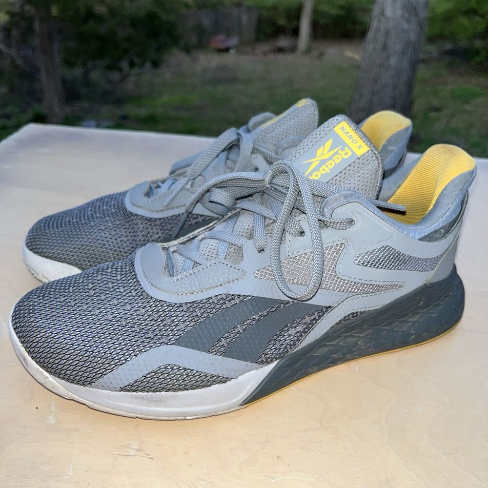 Reebok Nano X Gray Athletic CrossFit Training Shoes Mens Size 10
